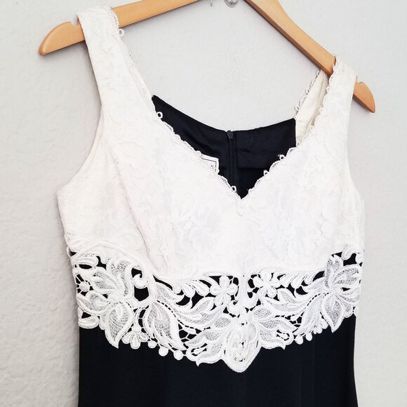 Vintage 1980's Scott McClintock Lace Applique Victorian Cocktail Maxi Dress Prom - Picture 2 of 14